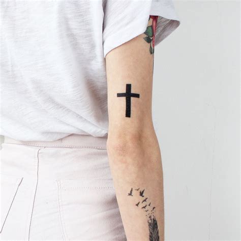 Black Cross Temporary Tattoo