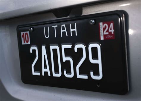 Black Custom Utah License Plate