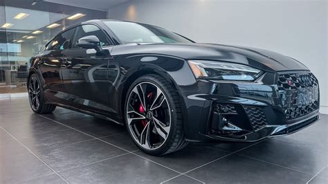 Black Out 2024 Audi S5 Sportback This Stealthy Mythos Black Metallic With Red Etched Interior Holds The Heat As It Comes Loaded With The Extensively Deluxe Packages Of Premium Plus