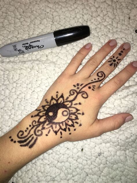 Black Sharpie Hand Art Hand And Finger Tattoos Hand Tattoos You Draw