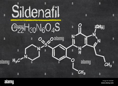 Blackboard With The Chemical Formula Of Sildenafil Stock Photo Alamy