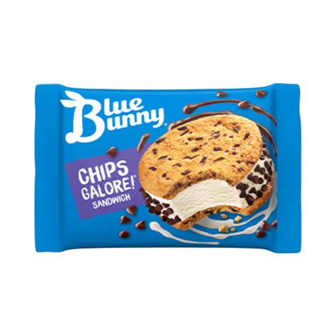 Blue Bunny Chips Galore Cookie Ice Cream Sandwich 12 Or 24 Count