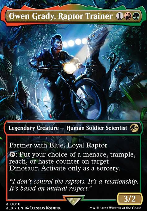 Blue Loyal Raptor Owen Grady Dinosaur Commader Deck Edh Mtg Ready To Play Ebay
