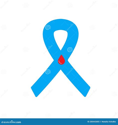 Blue Ribbon With A Drop Of Blood Ribbon Diabetes Awareness Modern