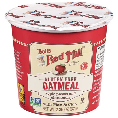 Bob S Red Mill Gluten Free Stone Ground Oatmeal Porridge Apple Pieces And Cinnamon 2 36 Oz Cup Walmart Com Bob S Red Mill Gluten Free Stone Ground Oatmeal Porridge Apple Pieces And Cinnamon 2 36 Oz Cup Walmart Com