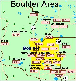 Boulder Zip Code Map Boulder Zip Code Map