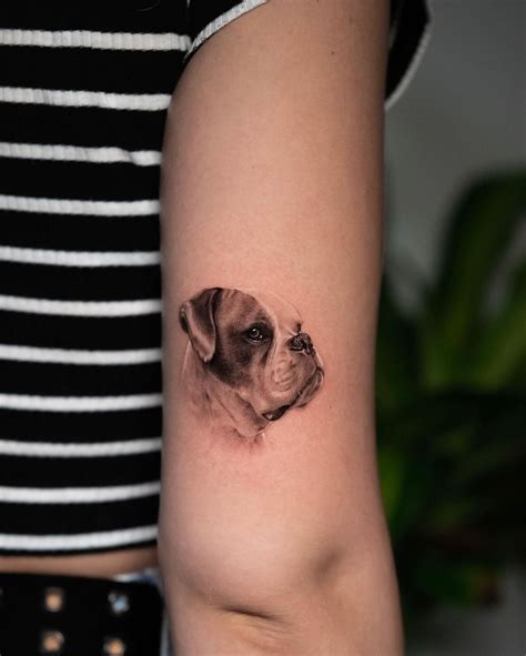 Boxer Dog Tattoo Minimalist Boxer Dog Tattoo Small Boxer Dog Tattoo