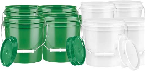Bpa Free Storage Containers House Naturals 2 Gallon Food Grade Buckets Bpa Free Green Pails With Lids 4 Pack Plastic Bucket