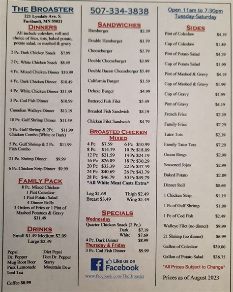 Broaster Restaurant 221 Lyndale Ave S Faribault Mn 55021 Usa
