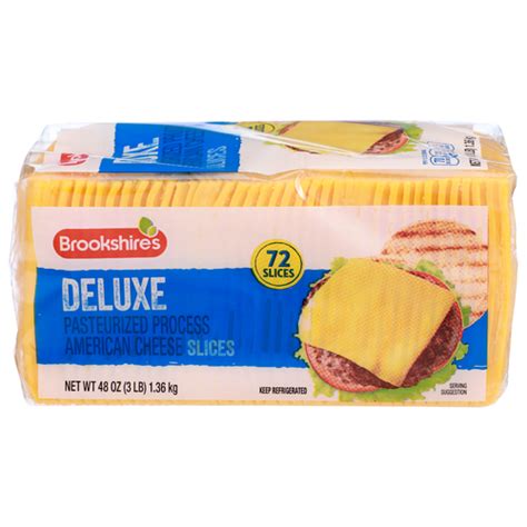Brookshire S Deluxe American Cheese Slices 0 667 Ounce 24 Count Spring Market