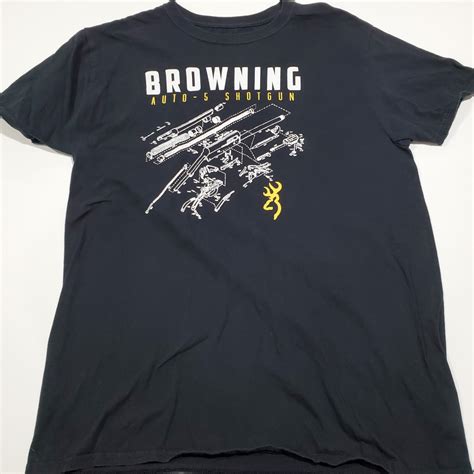 Browning Arms Auto 5 Shotgun Schematic T Shirt L Bl Gem Browning Arms Auto 5 Shotgun Schematic T Shirt L Bl Gem
