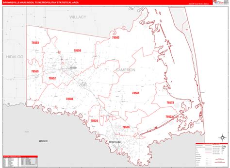 Brownsville Harlingen Metro Area Zip Code Wall Map Brownsville Harlingen Metro Area Zip Code Wall Map