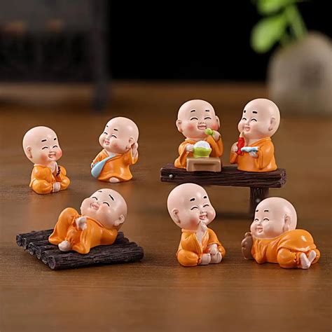 Buddhist Monk Doll Ornaments Little Statues Mini Garden Decorations