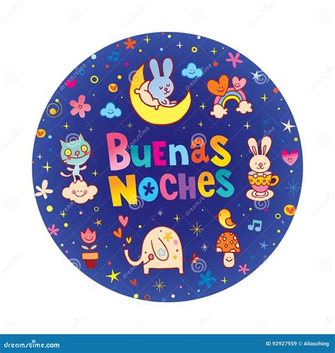 Buenas Noches Good Night In Spanish Stock Vector Illustration Of Kids