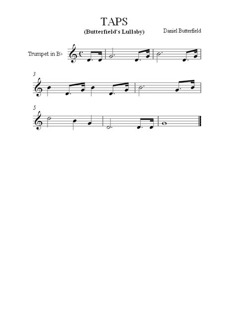 Butterfield Taps Butterfield Amp 39 S Lullaby Sheet Music For Trumpet
