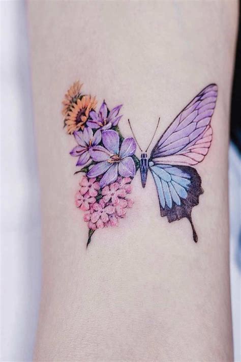 Butterfly And Flower Side Tattoos Butterfly And Flower Side Tattoos