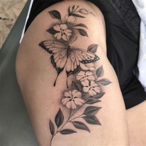 Butterfly Flower Hip Tattoos Butterfly Flower Hip Tattoos