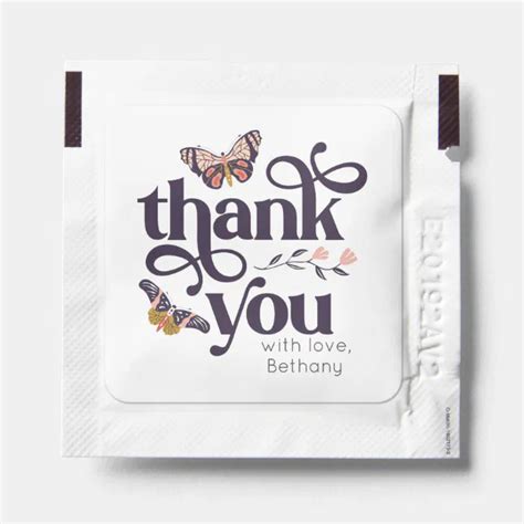 Butterfly Thank You Hand Sanitizer Packet Zazzle