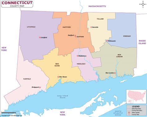 Buy Printed Connecticut State Map