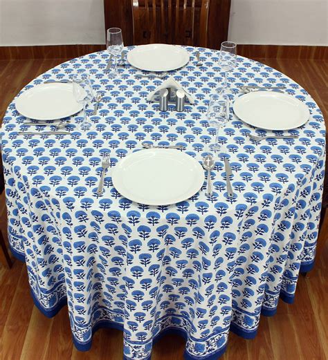 Buy Tarragon (90X90) Blue & White Cotton Table Cloth At 26% Off By Home ...