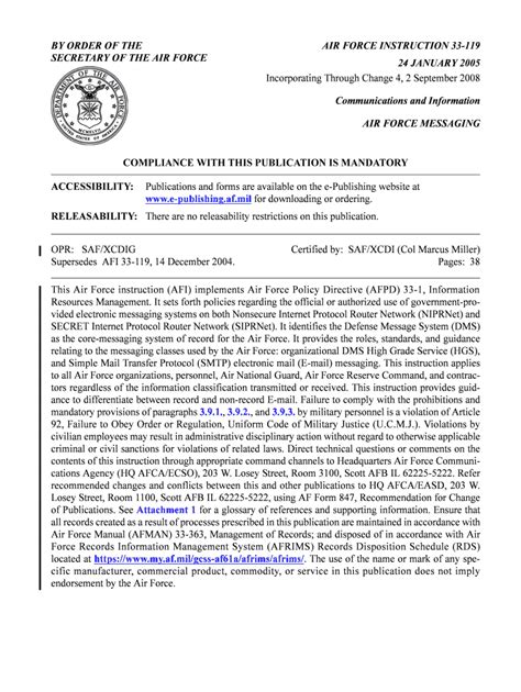 By Order Of The Secretary Air Force Instruction 33 By Order Of The