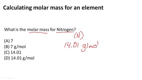 Calculating Molar Mass For An Element Youtube Calculating Molar Mass For An Element Youtube