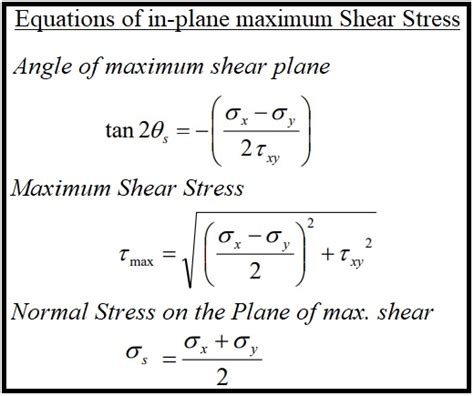 Calculator For Engineers Maximum In Plane Shear Stress