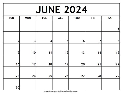 Calendrier De Vie Pdf 2024 Calendar 2024 June