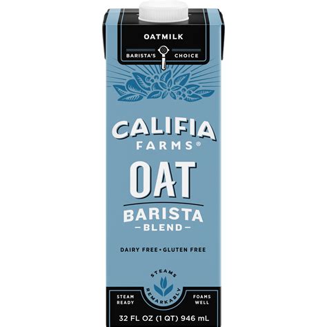 Califia Farms Barista Blend Oat Milk 4 Cases Of 6 32Oz Cartons 24 Cartons Califia Farms Barista Blend Oat Milk 4 Cases Of 6 32Oz Cartons 24 Cartons