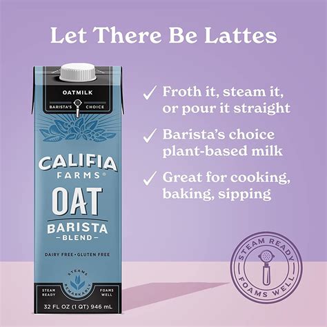 Califia Farms Oat Barista Blend Oatmilk 32 Fl Oz The Fresh Grocer Califia Farms Oat Barista Blend Oatmilk 32 Fl Oz The Fresh Grocer