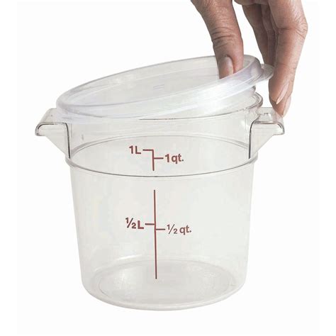 Cambro Camwear 1 Qt Round Clear Plastic Food Storage Container 6 1 Cambro Camwear 1 Qt Round Clear Plastic Food Storage Container 6 1