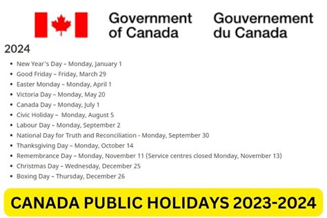 Canadian Holidays 2024