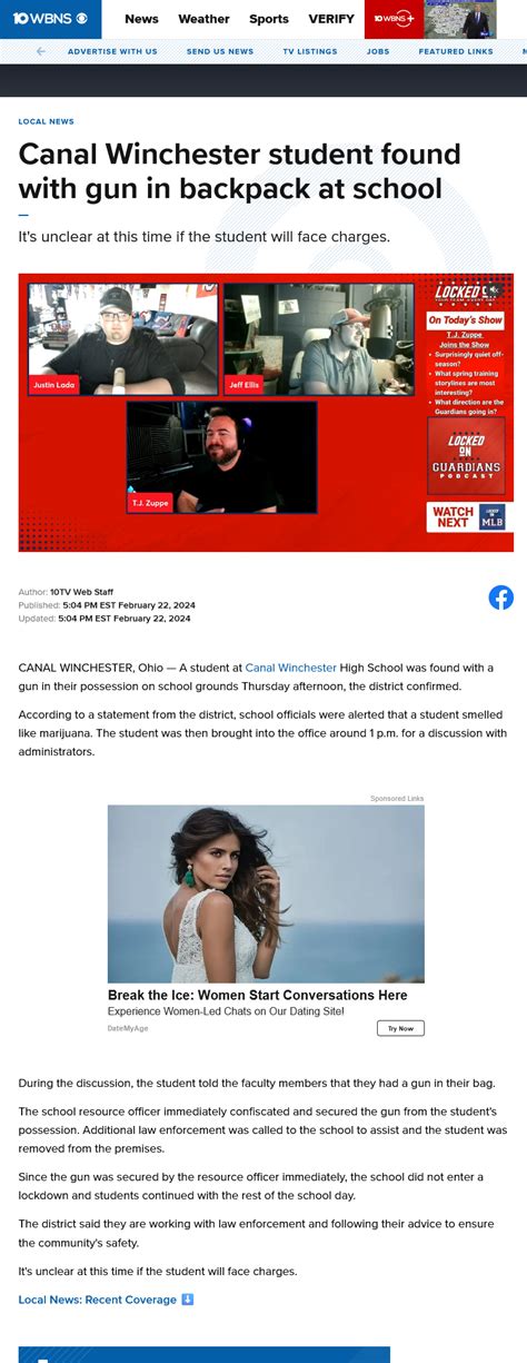 Canal Winchester Student Found With Gun In Backpack At School