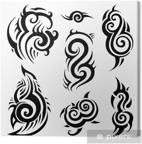 Canvas Print Tribal Tattoo Set Pixers Us Canvas Print Tribal Tattoo Set Pixers Us