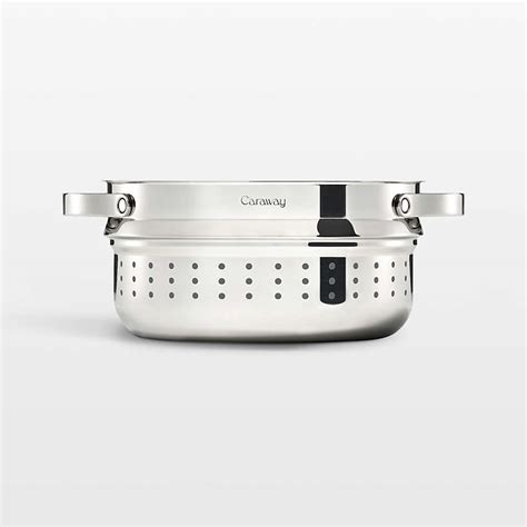 Caraway Stainless Steel 6 5 Qt Dutch Oven Steamer Reviews Crate Barrel