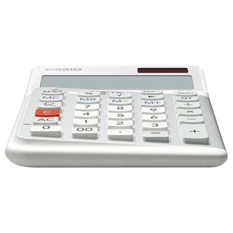 Casio Je 12E Ew 12 Digit Ergonomic Compact Desk Calculator White