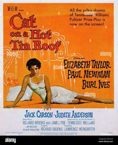 Cat On A Hot Tin Roof 1958 By Richard Brooks