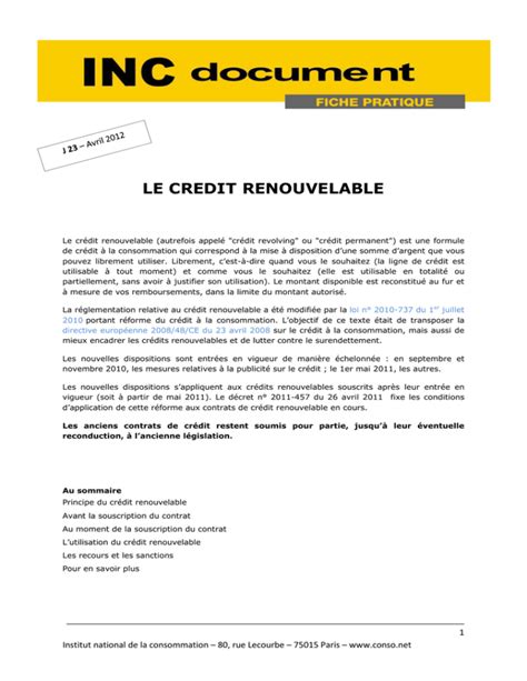 Catalogue Pdf Cr Dit Renouvelable Cr Dit