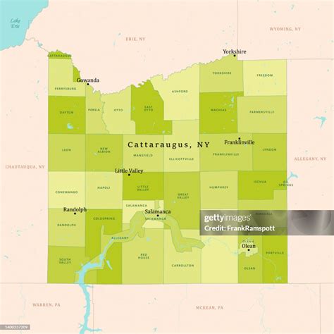 Cattaraugus County Map Stock Vector Images Alamy
