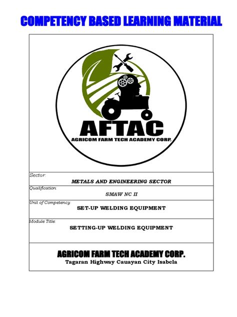 Cblm Set Up Welding Equipment Nc 2 Oct 2022 Pdf Construction Welding