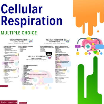Cellular Respiration Multiple Choice Worksheet 20 Questions Answers