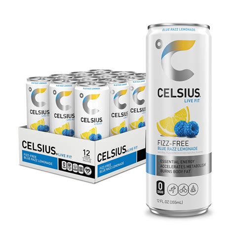 Celsius Fizz Free Energy Drink Blue Razz Lemonade Xn Supplements