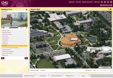 Central Michigan University Virtual Tour Interactive Map Project