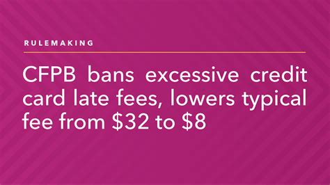 Cfpb Bans Excessive Credit Card Late Fees Lowers Typical Fee From 32 To 8 Consumer Financial Protection Bureau Cfpb Bans Excessive Credit Card Late Fees Lowers Typical Fee From 32 To 8 Consumer Financial Protection Bureau
