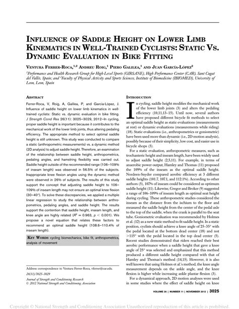 Changes In Saddle Setback And Intensity Affect Comfort And Lower Limb Kinematics In Recreational Cyclists Scientific Reports