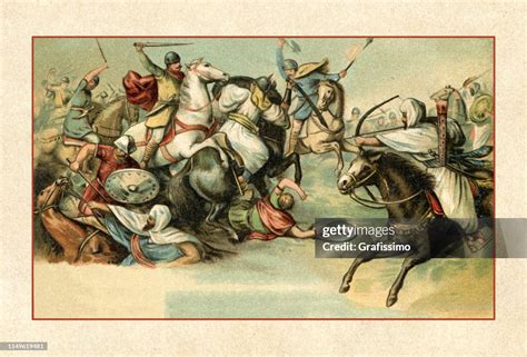 Charles Martel At The Battle Of Tours With The Arabs 732 High Res