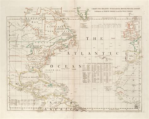 Chart Of The Atlantic Ocean With The British French Spanish Settlements Library Of Congress Chart Of The Atlantic Ocean With The British French Spanish Settlements Library Of Congress