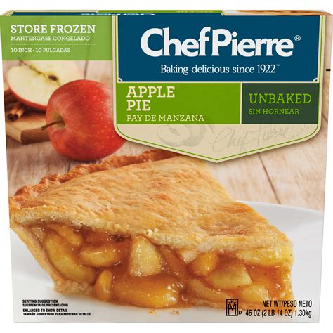 Chef Pierre Hi Pie Unbaked 10 Apple Pie 49 Ounce Size 6 Per Case