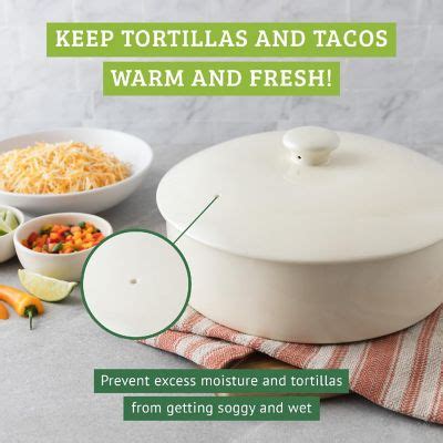 Chef Tacos Ceramic Tortilla Warmer Microwavable 10 Inch Chef Tacos Ceramic Tortilla Warmer Microwavable 10 Inch