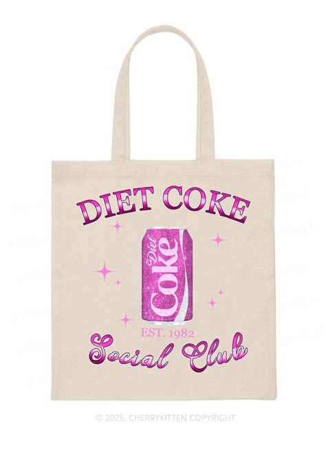Cherrykitten Diet Coke Social Club Y2k Canvas Tote Bag Cherrykitten For Sale Cherrykitten Diet Coke Social Club Y2k Canvas Tote Bag Cherrykitten For Sale